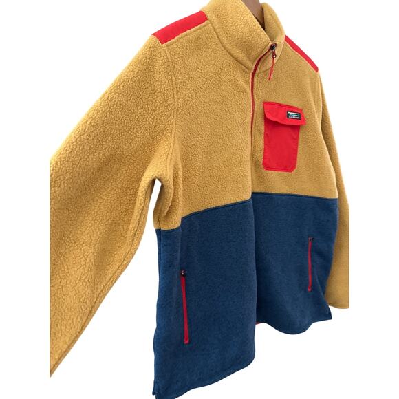 L.L. Bean Fleece 1/4 Zip Hybrid Pullover Sweater Multi Size XL - Picture 6 of 11